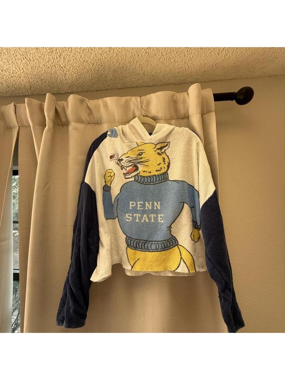 Handmade custom one of one Penn State Terry Towel Sweatshirt Hoodie 1980